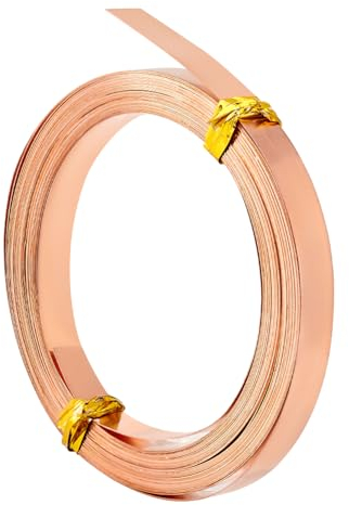 BENECREAT Filo di Rame Piatto Da 6 m, Filo di Rame Piatto Largo 6.5 mm, Filo di Rame per Gioielli, Filo di Rame Piatto per Rivestimento di Gioielli Fai Da Te, Filo Fatto A Mano