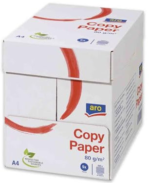 aro Kopierpapier Druckerpapier Universalpapier DIN A4-80 g/m² Diverse Mengen (Aro 2500 Blatt & 1x HLKauf-Produkt)