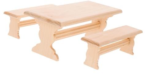 ifundom 1 Satz Puppenhaus Mini Möbel Modell -Parkbänke Puppenhaus-Sofa Modelle Stühle Tisch Mini-Puppenbank Hausmöbel Fee Ornamente Strandstuhl Holzstuhl Spielzeugzimmer hölzern