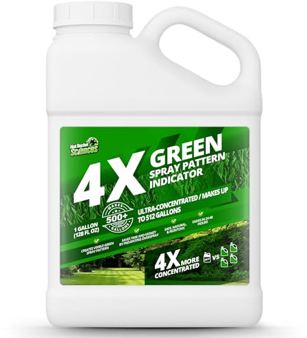 1 Gallon 4X Green Spray Dye - Makes 512 Gallons of Concentrated Spray Pattern Indicator Dye, Ideal Fertilizer Marking, Lawn Turf Mark and Marker, Mark Where You've Sprayed with Green Color Indicator