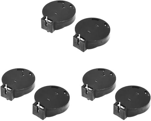 BLASHRD 6 Stueck CR2450 Muenzen Zellen-Knopf-Batterie Einfassung Halter Gehaeuse 2 Stifte Schwarz