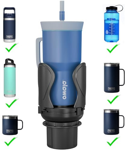 Car Cup Holder Expander, Cup Holder Extender Adapter with Expandable Arm and Adjustable Base, Compatible with Yeti Ramblers, Hydro Flasks，Stanley, Owala Most Coffee Mugs Bottles & Cups