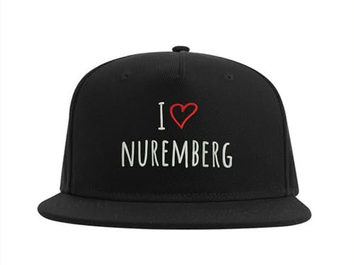 Lauthings I Love Nürnberg City Germany Snapback Cap bestickt Fullcap Herren Mütze schwarz, Schwarz , Einheitsgröße