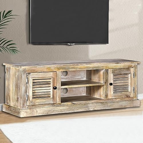 Sufrk TV-Schrank Solides Mangoholz Wohnwand Wohnzimmer Fernseher Schrank TV MöBel TV Sideboard TV Unterschrank