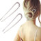 WATEFOER 2 Stück U-Förmige Haarnadeln Metallspange Französische Haarnadel Vintage 2 Zinken Updo Frisur Chignon Pins Hair Styling Zubehör für Mädchen Damen (Silber)