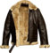AAOutfitz Braune Fliegerjacke für Herren, Schaffell, Raf aus echtem Lammfell, Braun: Echtes Leder, L