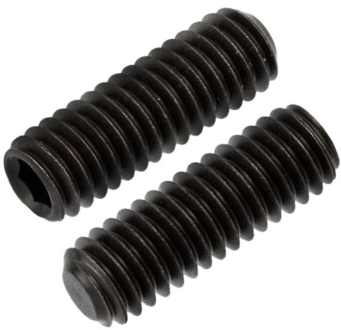 AERZETIX - NV17535 - Juego de 8 Tornillos sin cabeza M4x12mm con punta plana - huella hexagonal HEX 2 a 6 lados hueca - en acero - color negro