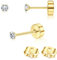 Adramata 2Pcs Titan Ohrringe Gold Damen Ohrstecker Titan Flach Zurück Ohrstecker Hypoallergene Piercing Ohr Tragus Piercing Helix Piercings Gold Silber Titan Ohrringe 2/3/4MM