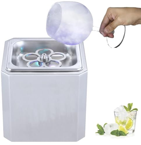 SACLMD Glaskühler aus Edelstahl,mit LED-Licht,Instant-Getränkekühler für Cocktails,Bier,Mixgetränke,Wein,Bar,Restaurant,Küche