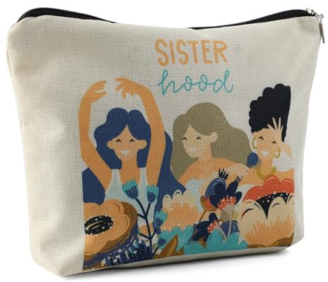 Kytpyi Borsa Cosmetica, Borsa Trucco da Viaggio, Stile di Illustrazione Carino Trousse Trucchi Donna per le Sorelle dei Migliori Amici, Portatile Pochette Trucchi come Compleanno Addio Fest Regalo