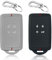 Benaewa Lot de 2 coques en silicone pour clé Renault, avec porte-clés, 4 boutons pour Clio Captur (noir gris)