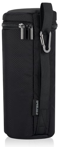 SPEELULU Sac d'objectif, sac d'objectif, étui étanche pour objectif d'appareil photo, étui de protection pour objectif DSLR, flash, moniteur, accessoires d'appareil photo, Noir , XL (9 X 24 CM