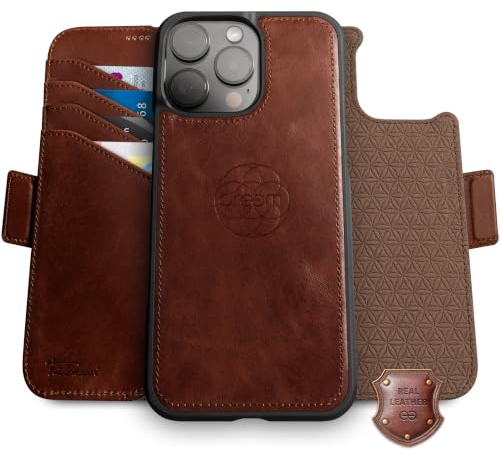 Dreem Echtleder-Magnet-Schutzhülle mit abnehmbarem Portemonnaie für iPhone 16 Pro Max
