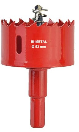 53mm Bimetall lochsäge, M42 HSS Lochschneider Rot Lochöffner-Bohrer für Holz Aluminium Trockenbau Rohr Kunststoff
