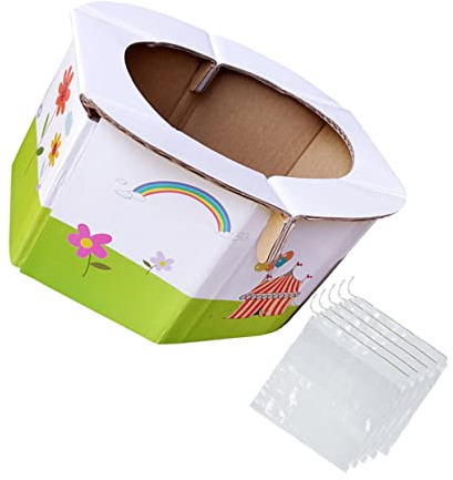 Tragbare Papier Babytoilette Faltbar 1 Stück Weihnachten Mottoparty | Leicht, Kompakt, Weiß, Inklusive Kunststoffbeutel, für Unterwegs und Reisen, Praktisches Zubehör