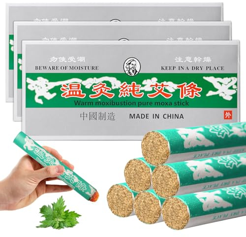 30 Stück Reine Natürliche Moxa-Sticks, Moxa Rollen, Moxa Zigarren, Moxa Roll Sticks Reine Natürliche Handgemachte Für Ältere Menschen, Frauen(Moxibustion Rolls)
