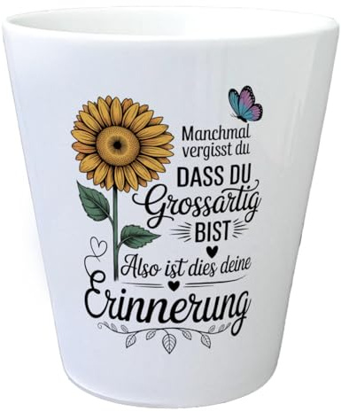 speecheese Du bist grossartig Blumentopf mit Sonnenblume Lustiger Spruch für Pflanzenliebhaber