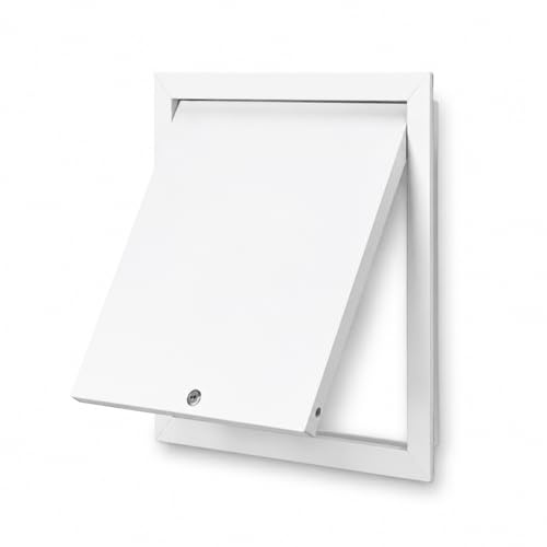 Compuerta de Inspección con Cerradura de Aluminio, Tapa de Registro Blanco Mate para Pared y Techo, Panel de Acceso para Tuberías, Válvulas y Cables, Varios Tamaños white 30×30 cm