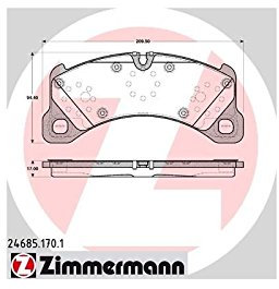 ZIMMERMANN Bremsbeläge Satz Bremsklötze Bremssteine Set Vorne Foto entspricht Lieferumfang 24685.170.1