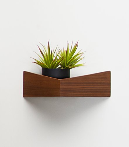 Woodendot Pelican Étagère en bois et porte-manteau mural avec crochets cachés--- Pequeño marron