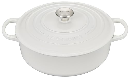 Le Creuset Ghisa Smaltata Firma rotonda Ampia Forno Olandese, 6,75 qt., Bianco