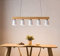 ZMH Pendelleuchte Esstisch Hängelampe Weiß - Esstischlampe Esszimmer Pendellampe Holz Modern Hängeleuchte E27 Küche 5 Flammig Weiß Esszimmerlampe für Flur Hotel Wohnzimmer (ohne Leuchtmittel)