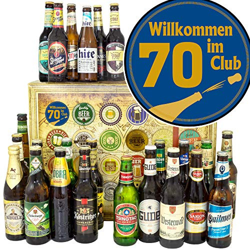 Willkommen im Club 70 / Geschenk Geburtstag 70 / Biere aus der Welt und D 24x / Weihnachtskalender 2024 2025 für Ihn Bier