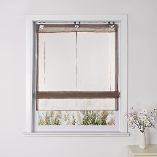 Yujiao Mao Raffrollo Ösenrollo Kessy Biese transparent Voile Rollos Kaffee B*H 60 * 130cm