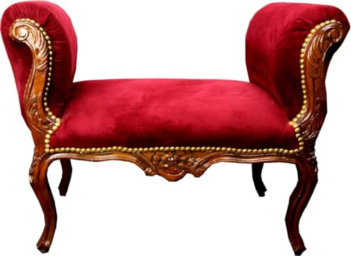 Casa Padrino Barock Schemel Hocker Bordeaux/Braun - Sitzbank Möbel