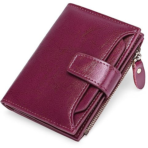 SENDEFN Portefeuille Femme Cuir Porte Monnaie Femme Fermeture Eclaire, Portefeuille et Porte Carte Femme RFID Blocage