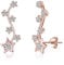 Philip Jones Rose Gold Plated Star Climber Earrings Created with Zircondia® Crystals