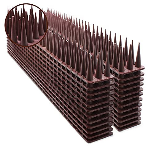 Defender Spikes, Upgraded Bird and Cat Repellent for Pigeon, Cat and Small Animals - Protect Your Sofa, Garden, Outdoor Walls, Anti Theft Climb, Plastic Security Fence Spikes - 24pack [34FT]