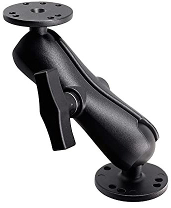 WINDFRD Aluminum 1.5 Double Ball Mount with Two AMPS Round Plates, Tablet, Fish Finder Mount, Double Socket Arm with 1.5 inches / 38mm / C Size Ball, Compatible with RAM, Arkon, iBolt and More