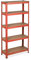 Relaxdays Schwerlastregal zum Stecken, Traglast: 875 kg, 5 Ebenen, Keller & Garage, Stahl, HxBxT: 151 x 75 x 30 cm, rot