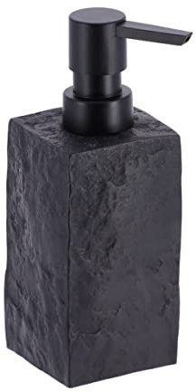 Tendance - Seifenspender 260 ml polyresin Fliesen steineffekt pumpe matt schwarz - schwarz