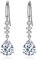 Sterling Silver Dangle Earrings for Women, Hypoallergenic Cubic Zirconia Teardrop Dangle Drop CZ Earring Jewellery Gifts for Girls, Silver