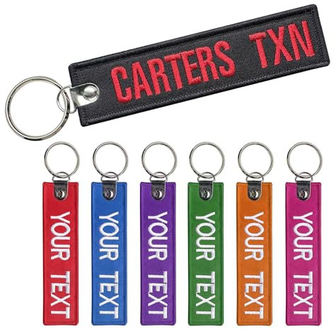 Porte-clés personnalisé, 1PCS Broderie personnalisée du nom et du numéro du porte-clés, Porte-clés moto double face pour homme femme sac à dos voiture ATV