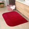 CARPETIA Weicher Badezimmer Teppich mit abgerundeten Ecken | waschbar | in rot, 80x120 cm