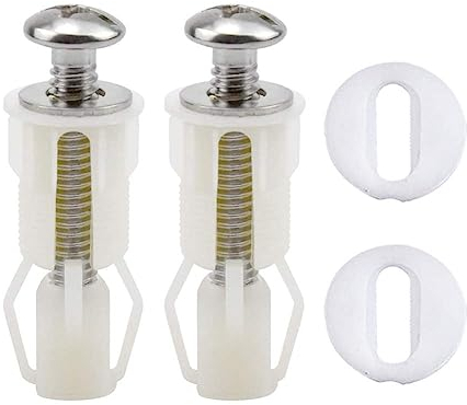 Toilet WC Sitz Befestigungsset,2er Pack Expansionsschraube für WC Sitz Schrauben für Toilettensitz Universal Toilettendeckel Schrauben für die Abdeckung des Toilettendeckels Weiß