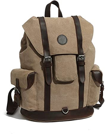 AVLUZ Mochila vintage de lona for hombres y mujeres, mochila de viaje al aire libre for escalada, senderismo, ciclismo táctico, aventura (Color : D, Size : 32 * 18 * 40cm)
