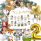Foonii 2. Geburtstag Junge Mädchen, 2 Jahr Dschungel Kindergeburtstag Deko, Luftballon 2. Geburtstag, Wild Dschungel Geburtstag Deko，Deko 2. Geburtstag Junge Mädchen,2 Geburtstagdeko Junge Mädchen