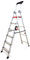 Keli - Escalera Plegable, Escalera, Caminante, Aluminio Resistente, Calidad Profesional, asa de Transporte, Soporte para Herramientas ABS Desplegable... (6 Pasos)