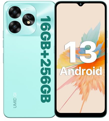 UMIDIGI A15 Téléphone Portable, 16(8+8) Go+256Go/1To Smartphone NFC, 6.7 HD+ Écran, 64MP+16MP Caméras, 5000mAh/ 20W Charge Rapide, Octa Core, Android 13 Téléphone Dual SIM 4G, Fingerprint/OTG/GPS