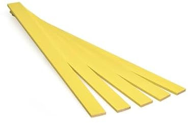 Metrie™ 100 Stück leuchtend Gelb Holzstäbchen Bastelholz - Pantone 107 C - ideal zum Heimwerken, Holzarbeiten und Basteln mit Kindern, hochwertiges Buchenholz, 25 x 1,6 x 0,3 cm.