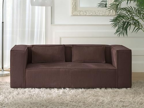 Lisa Design Stella – 2-Sitzer Einzelsofa – aus Cord – moderner Stil Braun