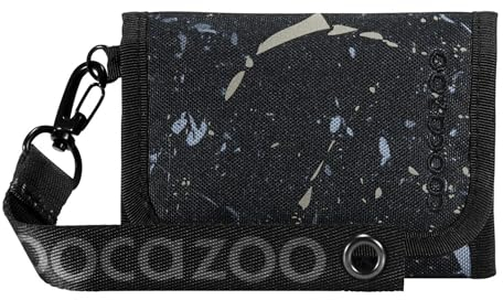 Coocazoo Geldbörse „Reflective Splash”, schwarz-grau, Portemonnaie mit Sichtfenster innen & außen, recyceltes Polyester, Münzfach & Kartenfächern, Klettverschluss, ab der 3. Klasse