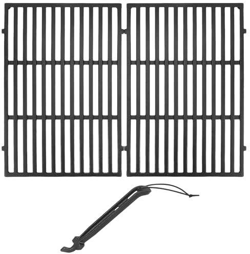 GasSaf 19.5 Grill Grates and Cooking Grate Lifter for Weber Genesis 300, Replacement Parts for Genesis E310 E320 E330 EP310 EP320 EP330 S310 S320 S330 Grills, Cast Iron BBQ Parts for Weber 7524 7528