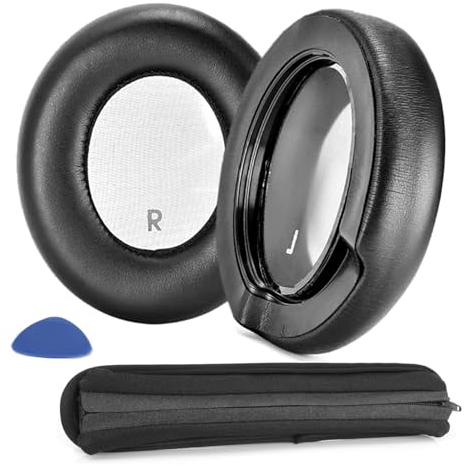 TaiZiChangQin Ohrpolster Kopfbandabdeckungen Ohrpolster Ersatz kompatibel mit JBL TaiZiChangQin ONE/Club 950NC Kopfhörer, Proteinleder, Schwarz