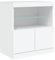 vidaXL Sideboard, Kommode mit viel Stauraum, Highboard Schrank mit LED-Leuchten, Anrichte Beistellschrank Standschrank, Modern, Weiß