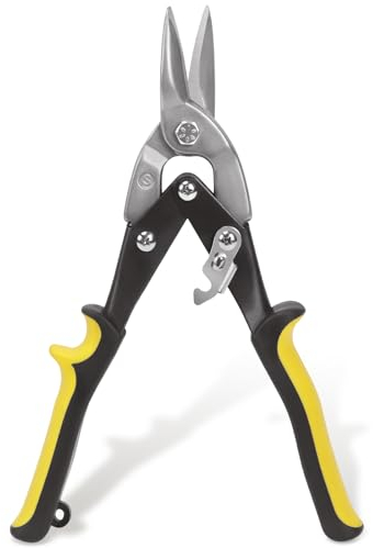 Swpeet 10 pouces Aviation Tin clou, poignée ergonomique, coupe droite lourde Metal Cutter Master, coupe droite aéronautique Metal Sheet Cutter clou à étain, idéal pour couper la tôle